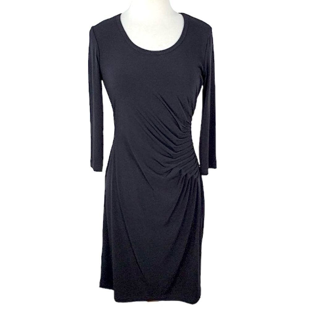 Calvin Klein Dress Womens 4 Ruched Stretch Classic Career Capsule LBD Witchy